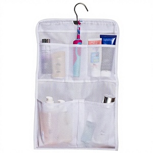 Organizador de ducha de malla con 5 bolsillos, enrollable, plegable, de gran capacidad, de secado rápido, para almacenamiento en el baño, para uso en caravanas/RV - Product Image 1