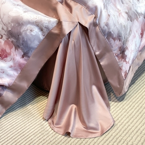 Juego de Ropa de Cama de Lujo 60S 100% Lyocell, 4 Piezas, Estampado Digital de Alta Definición con Motivos Vegetales, Funda de Edredón Suave, Transpirable y Fresca, Similar a la Seda - Product Image 5