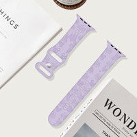 Convient aux montres Samsung et Huawei à boucle papillon à tête plate Bracelets de montre en silicone gravés de couleur unique.