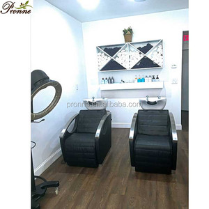 Chaise de shampooing en cuir synthétique moderne avec fonction de lavage du dos et de massage pour salon de coiffure - Product Image 2