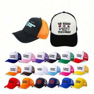 Casquette Trucker Sportive Noire de Haute Qualité avec Logo Personnalisé, Livraison Rapide, Impression en Relief, Imperméable, 5 Panneaux, pour Événements Extérieurs, Ajustée - Product Image 1