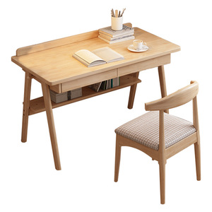 Weihang Nordic Solid Wood <b>Desk</b> With Bookshelf <b>Study</b> <b>Desk</b> For Home Office Computer <b>Desk</b> XS001 - Product Image 4