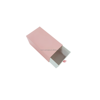 Caja de embalaje de papel extraíble rígida Rosa personalizada con diseño en relieve de cinta Caja de cajón de envío deslizante