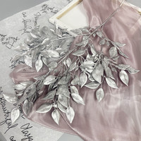 Hochwertige Silber künstliche Pflanzen Ahornblatt Weihnachts dekor Home Wohnzimmer Schreibtisch Romantik Party Hochzeit Urlaub Blume