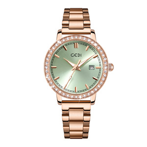 Reloj de cuarzo para mujer de acero inoxidable, calendario, resistente al agua, de alta gama, venta al por mayor. - Product Image 3