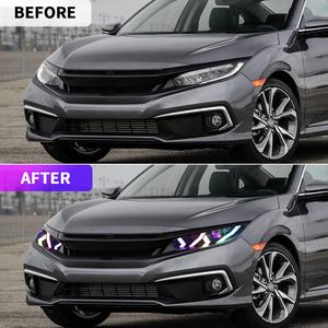 Nouveaux phares LED RGB complets Archaic 2016-2020 FK7 FK8 avec clignotants séquentiels, Plug and Play, <span class=keywords><strong>ampoule</strong></span> <span class=keywords><strong>H7</strong></span> 12V 6000K, certifiés DOT - Product Image 6