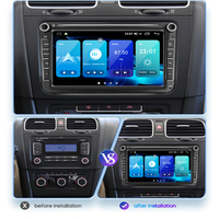 Autoradio Android 2 Din 8 pouces avec écran tactile, navigation GPS intégrée, CarPlay, WIFI, autoradio stéréo pour VW Volkswagen Skoda Seat universel