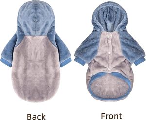 Küçük ırklar için iki tonlu köpek Hoodie mavi gri <span class=keywords><strong>Pet</strong></span> giysi sıcak yumuşak kaput ile - Product Image 2