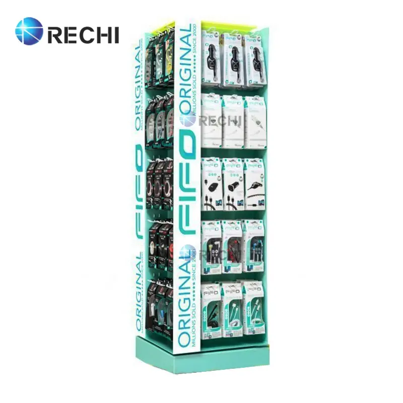 RECHI Acryl Handy Zubehör USB Auto ladegerät Display Regal Stand Rack mit Peg Haken für Handy hülle/Kabel/Netzteil