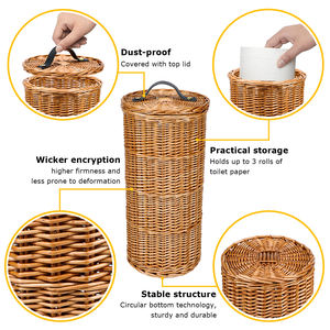 GL Handmade Natural High Quality Round Long Rotin Storage Basket Multifunction <span class=keywords><strong>Rattan</strong></span> Wicker Basket - Product Image 2