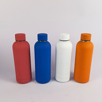 Botol Air Minum Tahan Bocor, Botol Air Minum dengan Cat Karet, Anti Bocor, Botol Air Dinding Ganda, Populer 500Ml