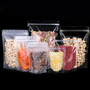 أوراق خضراء كاملة الأحجام 15*22 أو قابلة لإعادة الغلق بالحرارة شفافة لامعة مطفية أكياس طعام قابلة لإعادة الاستخدام بسحاب كيس تغليف للوجبات الخفيفة - Product Image 3