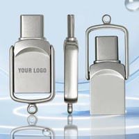 Mini clé USB en métal Type-C 8 Go 16 Go 32 Go 64 Go 2 en 1 OTG, clé mémoire, disque flash, clé USB, clé USB portable
