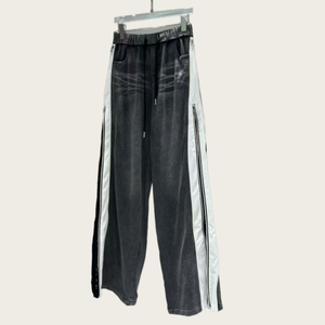 Pantalon de survêtement slim fit personnalisé par le fabricant, brodé, avec strass et impression numérique, en <span class=keywords><strong>toile</strong></span> 100% coton, imperméable et à séchage rapide - Product Image 2
