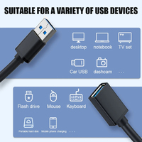 Kabel Ekstensi USB3.0 Pria ke Wanita, Transfer Data 5Gbps, Pengisian Cepat, Langsung dari Pabrik, Panjang 1ft 3ft 4ft 6ft 10ft 16ft