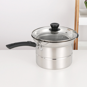 Friteuse multifonction en acier inoxydable, marmite à nouilles, pot à <span class=keywords><strong>pâtes</strong></span>, pot à soupe <span class=keywords><strong>avec</strong></span> panier vapeur et <span class=keywords><strong>couvercle</strong></span> en verre pour la cuisine - Product Image 4