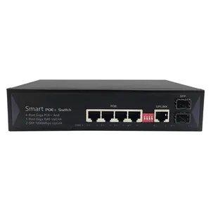 Yeni ürün promosyon 4 10 100 1000TX POE POE UPLINK 2 1000X SFP yuvası akıllı POE anahtarı