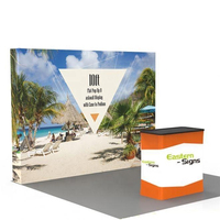 Stand d'exposition pliable en aluminium 10x10, stand de salon professionnel avec installation facile, tissu tendu 10 pieds pour les foires
