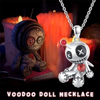 Offre Spéciale Temu coeur rouge vaudou poupée collier dessin animé mode lien chaîne avec motif géométrique démon Halloween bijoux pour cadeaux