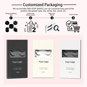 Wholesale Private Label 3d Wispy Faux Mink Full Strip Lashes Black Cotton Band False <b>Eyelashes</b> For Makeup - Product Image 6