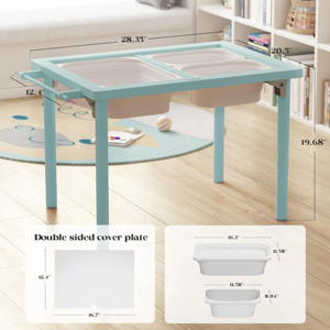 Multifunctional Kids Wooden Activity <b>Study</b> <b>Table</b> Montessori Toddler Wood Sensory Play Activity <b>Table</b> - Product Image 4