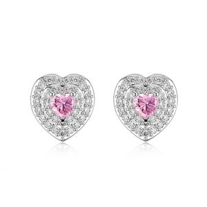 Dylam Luxury Fashion <b>Fine</b> Women Jewelry S925 Silver Rhodium Plated Sparkle Heart Shape 5A Cubic Zirconia Diamond <b>Stud</b> <b>Earrings</b> - Product Image 4