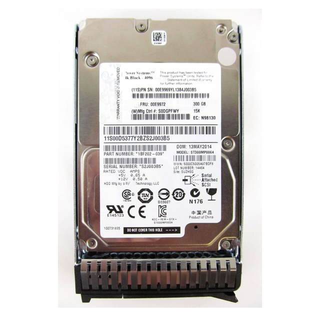 New in Stock IBX 00E9972 300GB 15K RPM 2.5" SAS 6Gbps 4K HDD Hard Drive for Server