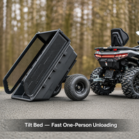Remorque utilitaire tout-terrain robuste avec plateau inclinable - 1500 lb, pneus tout-terrain de 18 pouces, côtés en maille amovibles