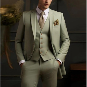 Completo Tre Pezzi Elegante per Occasioni Formali, Abbigliamento Raffinato su Misura per Gentiluomini, Perfetto per Affari e Banchetti - Product Image 5