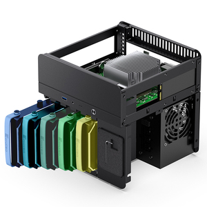 Hot N2 Aluminio <span class=keywords><strong>Mini</strong></span> <span class=keywords><strong>ITX</strong></span> NAS <span class=keywords><strong>Case</strong></span> Home Office Entretenimiento Juego Servidor de computadora Admite 5 Disco duro SFX Power PC Material - Product Image 4