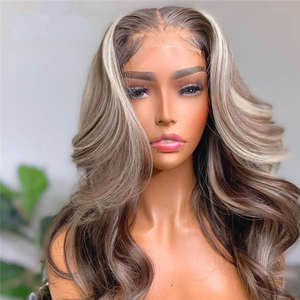 Perruques <span class=keywords><strong>mi</strong></span>-longues blond cendré Balayage 5x5 closure perruque sur <span class=keywords><strong>cheveux</strong></span> bruns <span class=keywords><strong>cheveux</strong></span> humains dentelle transparente avec mèches perruque 16 18 20 pouces - Product Image 3