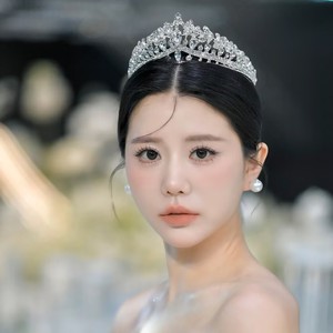 มงกุฎเจ้าหญิงทรงหยดน้ำสุดหรู ประดับคริสตัลสีขาวและเพชร สำหรับงานแต่งงาน วันเกิด และสตูดิโอถ่ายภาพ - Product Image 2