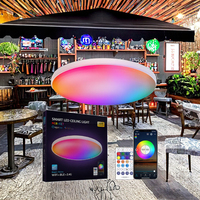 LEDEAST ZJ-WCLAH-RGBWW-S Lustre LED intelligent WiFi moderne en aluminium AC RGB 16 millions de couleurs réglables avec télécommande Projecteur