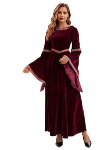 Nuevo Disfraz de Halloween 2026 para Padres e Hijos, Traje Medieval Europeo de Vampiro para Adultos y Niños, Vestido Borgoña para Fiestas y Actuaciones - Product Image 5