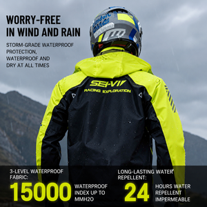 Combinaison de pluie pour moto ZOOM-LON % polyester imperméable respirante réfléchissante, ensemble de vêtements de pluie pour la conduite, veste coupe-vent et pantalon 15000MM - Product Image 1