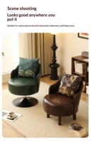 Fauteuil de salon rotatif en bois massif avec mousse haute densité pour salon et chambre à coucher, design minimaliste moderne