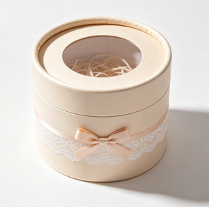 Custom Rigid Cylinder Paper <b>Boxes</b> with Gold Foil Logo for Cosmetic Packaging - Product Image 2