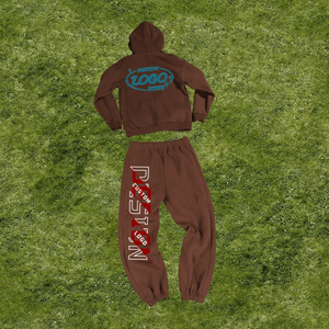 Sudadera informal con capucha de peso pesado para hombre, pantalones para correr, conjunto de entrenamiento de invierno ecológico - Product Image 4