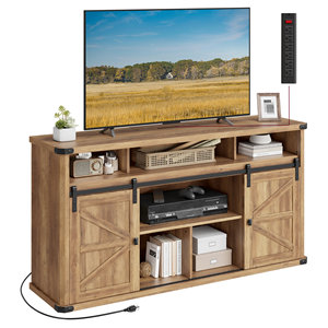 <b>For</b> Modern Style <b>TV</b> <b>Stand</b> <b>for</b> <b>TVs</b> up to <b>65</b> <b>Inches</b> Wooden Panel Design Entertainment Center - Product Image 4
