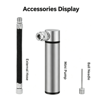 Pompe à vélo multifonctionnelle légère en aluminium, portable, compatible, mini pompe à vélo polyvalente pour un gonflage rapide