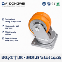 Roues pivotantes jumelées en polyuréthane à noyau CPU/alu pour AGV, de 4 à 12 pouces, robustes (orange/argent) pour le rail