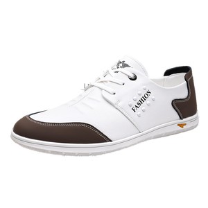 Faishion – chaussures décontractées blanches pour hommes, chaussures de marche à bout rond, respirantes, doublure en PU, semelle en caoutchouc - Product Image 5