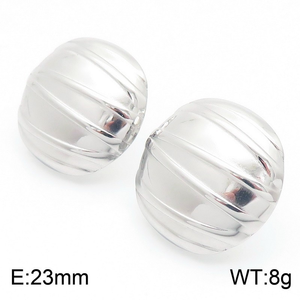 Pendientes de botón ovalados gruesos de acero inoxidable 316L chapados en oro de 18 quilates de alto brillo con engaste de bisel, hipoalergénicos, joyería de moda linda - Product Image 3