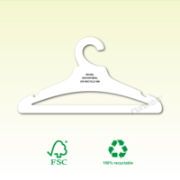 Perchas para Ropa de Cartón Blanco de 3.5mm Certificadas, Biodegradables, Ecológicas, Sin Plástico, Reciclables, para Exhibición en Punto de Venta, Tamaño Personalizado
