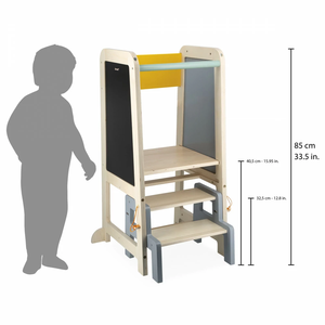 Cao County Shuangjie Marchepied en bois réglable en hauteur avec mini repose-<span class=keywords><strong>pieds</strong></span> amovible pour bébés âgés de 18 mois + entrée dans la chambre - Product Image 6