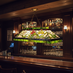 Lámpara de Araña LED de Vidrio Teñido Hecha a Mano de 48 Pulgadas para Comedor, Bar, Hotel, Decoración, Patrón Alic - Product Image 2