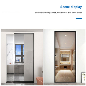 Kit d'armoire invisible Utilisation intérieure Cadre d'armoire noir Prix Toboggan de <span class=keywords><strong>douche</strong></span> en aluminium Système coulissant mince <span class=keywords><strong>pour</strong></span> <span class=keywords><strong>porte</strong></span> en verre - Product Image 6