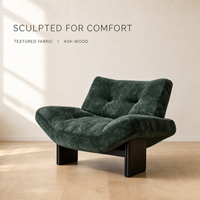 Fauteuil d'appoint moderne en tissu, confortable, avec structure en bois de frêne massif, idéal pour chambre et appartement – Vente directe usine, OEM/ODM