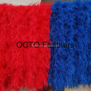 Custom Design 2 Yards Heavyweight 1-10 Ply Hot-selling Natural White Fluffy Ostrich Feather Boa Trimming