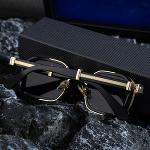 KAJILA-<span class=keywords><strong>Gafas</strong></span> <span class=keywords><strong>de</strong></span> <span class=keywords><strong>Sol</strong></span> para hombre, <span class=keywords><strong>gafas</strong></span> <span class=keywords><strong>de</strong></span> <span class=keywords><strong>sol</strong></span> con marco pequeño cuadrado <span class=keywords><strong>de</strong></span> metal con logotipo personalizado, protección UV400 - Product Image 4